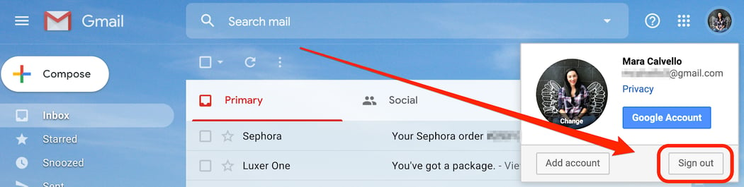 how to sign out gmail on samsung phone